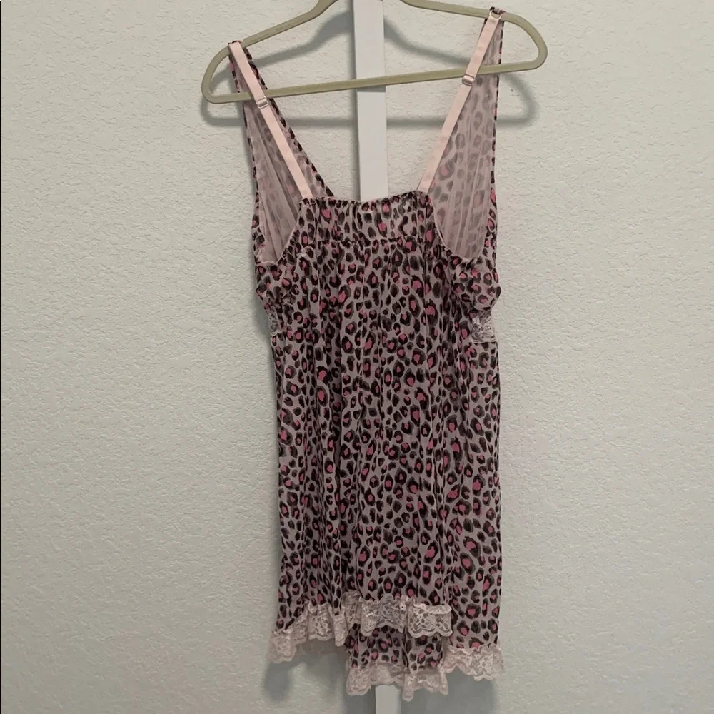 Y2K Cinema Etoile Pink Leopard Print Lingerie Dress - Picture 7 of 10